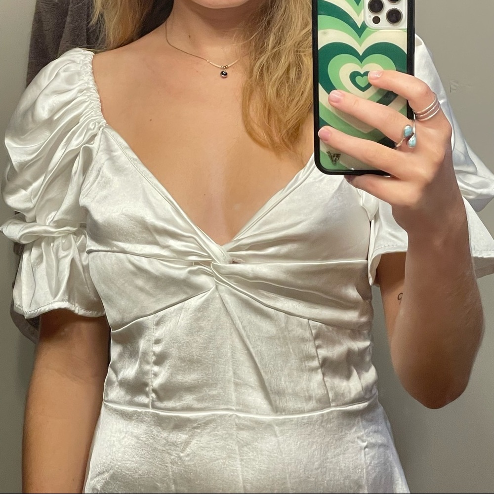 White Satin Dress